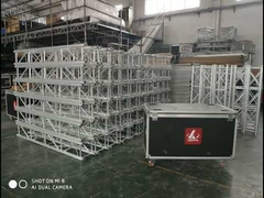 Moving Aluminum Square Box Truss Silver Black Weld Connection