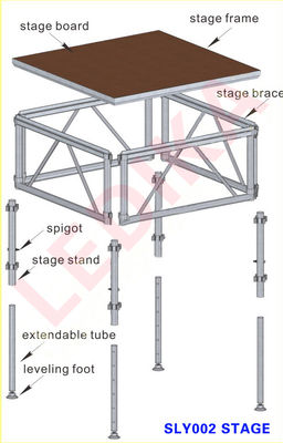 Adjustable Height Durable And Stable Aluminum Stage Platform For Events