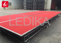 Customized Folding Aluminum Portable Stage Platform With Wheels / Carpet